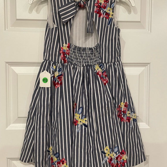 Rare Editions Girls Striped Chambray Floral Sz 6 - Picture 2 of 6
